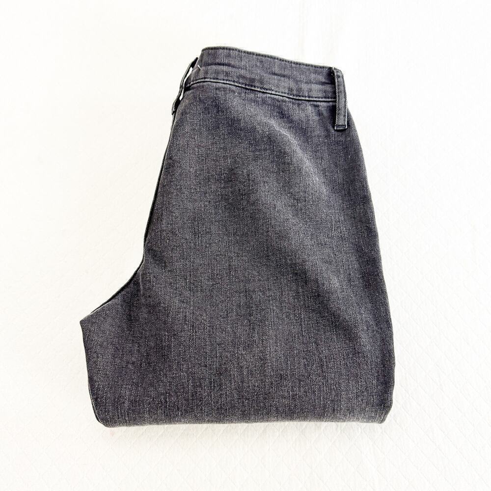 Zara The Olivia Split Hem Straight Leg Denim Jeans Black Size 8 NWT